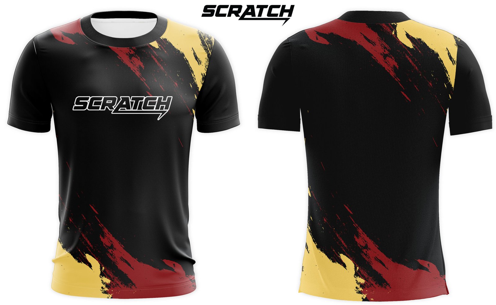 Comfortable Graphic T-shirt With Brand name Scratch Sublimated Comfortable Graphic T-shirt With Brand name Scratch Sublimated