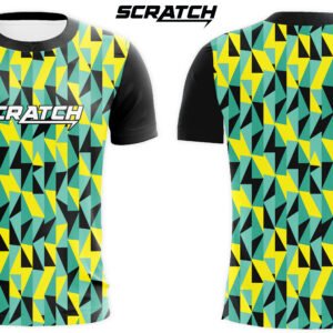 Comfortable Teal Lightning Bolt Pattern Sublimation Print T-Shirt