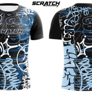 Comfortable Scratch Abstract Graffiti Style Print Sublimated T-Shirt