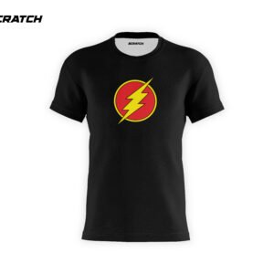 Flash-Printed Logo Cotton Black T-Shirt