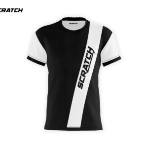 Premium Black and White Cotton Scratch Printed T-Shirt