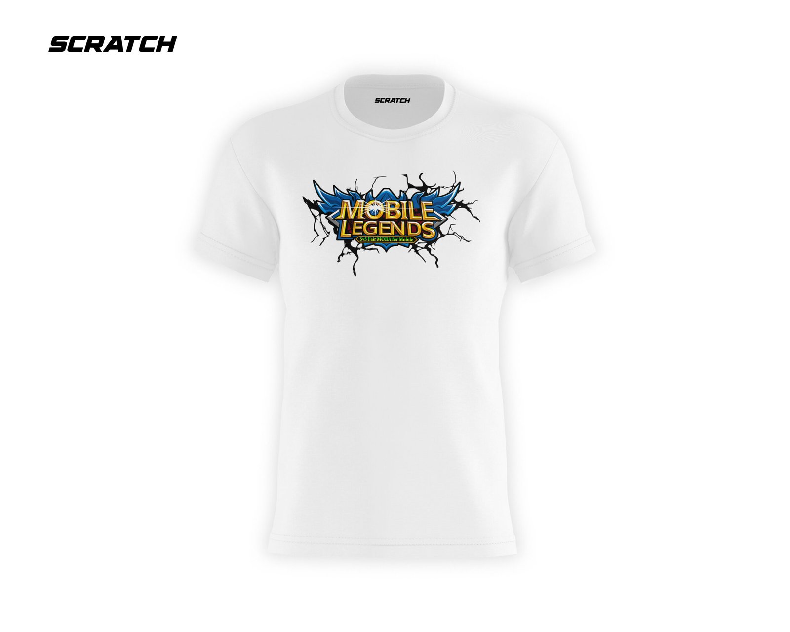 Printed Scratch Mobile Legends Bang Bang logo T-shirt Printed Scratch Mobile Legends Bang Bang logo T-shirt